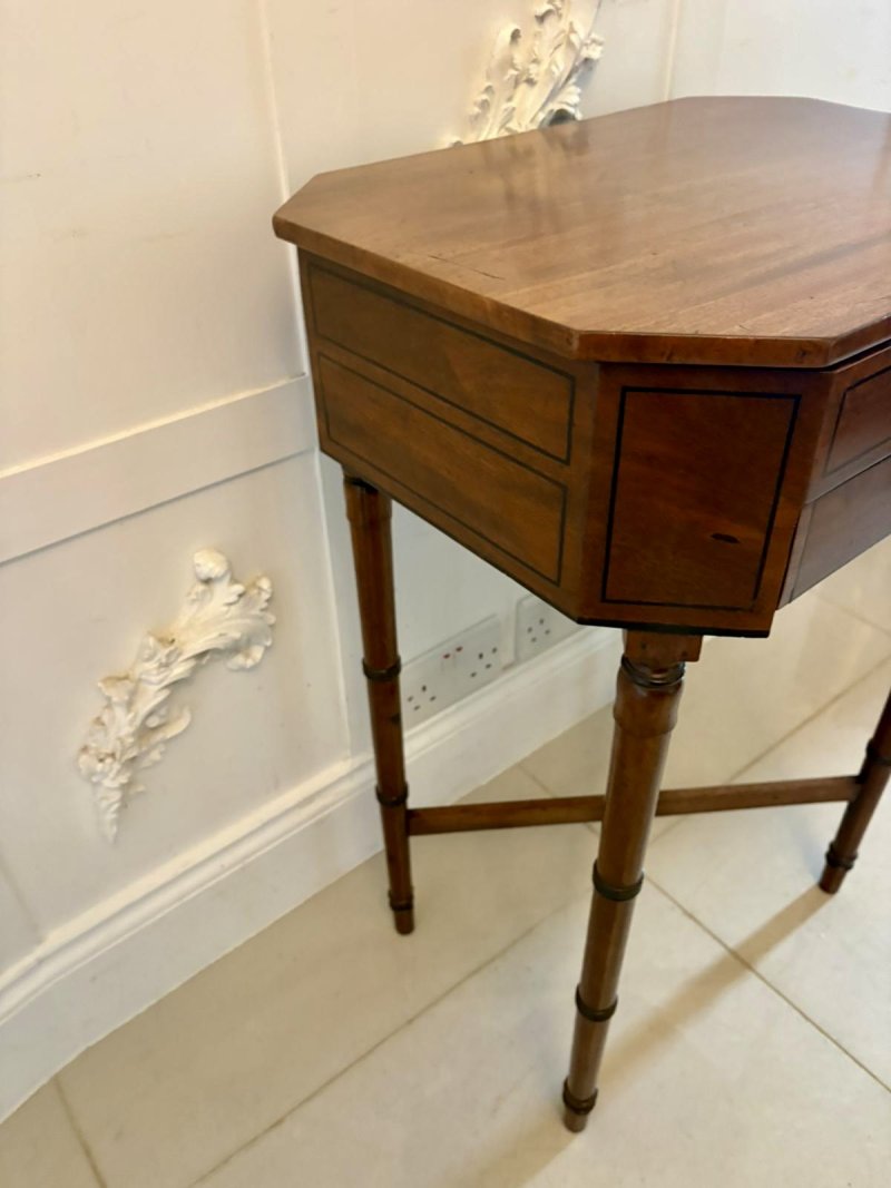 Antique Georgian Mahogany Lamp / Work Table With Removable Sewing Basket - Image 3